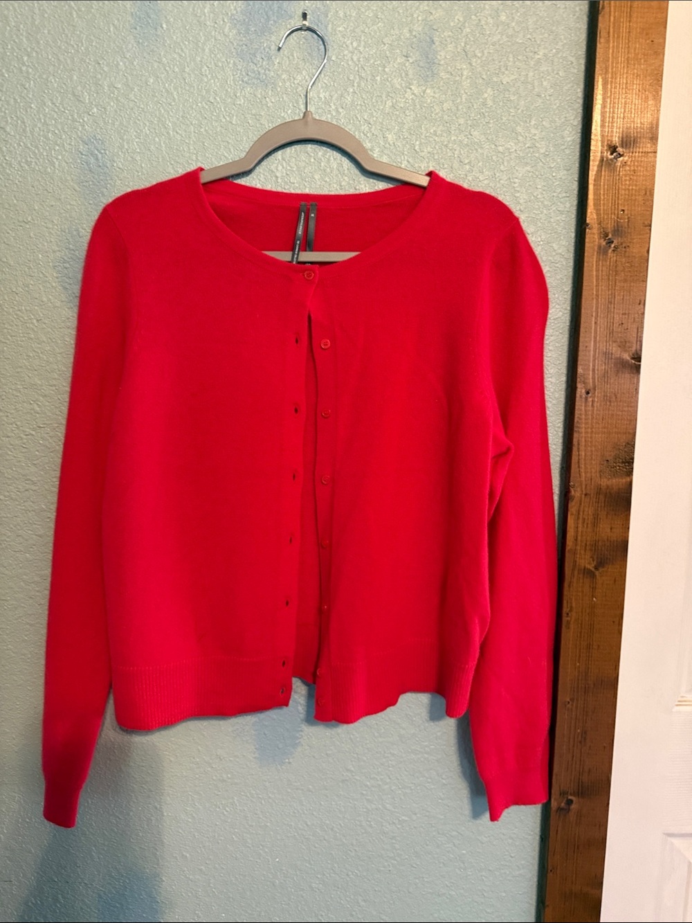 Cashmere Red Women's Button-Front Cardigan Sweater worn once Anthropologie